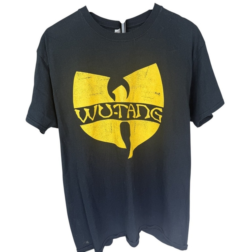 Wu-Tang Men's Black Graphic T-Shirt Hip Hop Rap Logo Size L Heavy Cotton